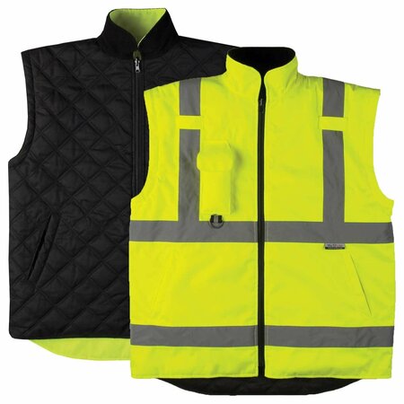 Game Workwear The Hi-Vis 6-in-1 Black-Bottom Parka, Yellow, Size 3X 1355